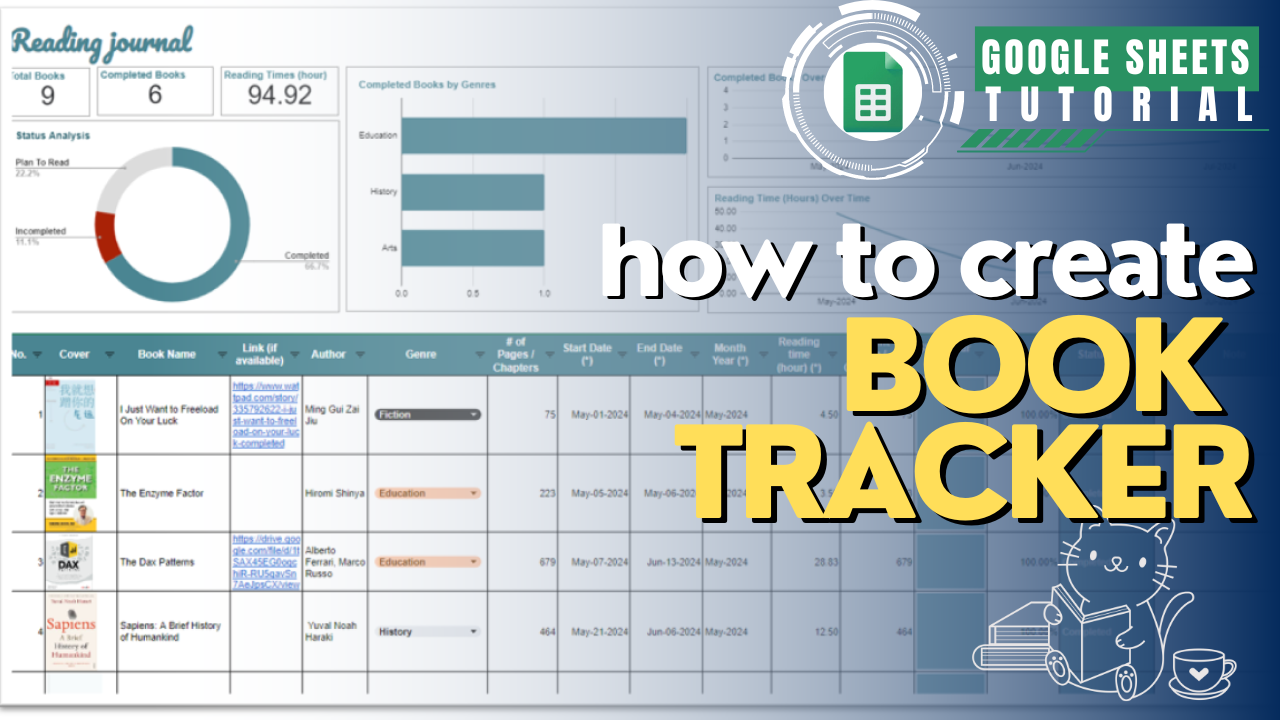 book tracker google sheets video